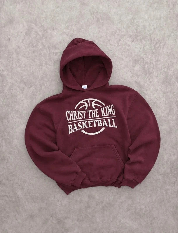 Sweat Vintage Christ The King Basketball – Bordeaux