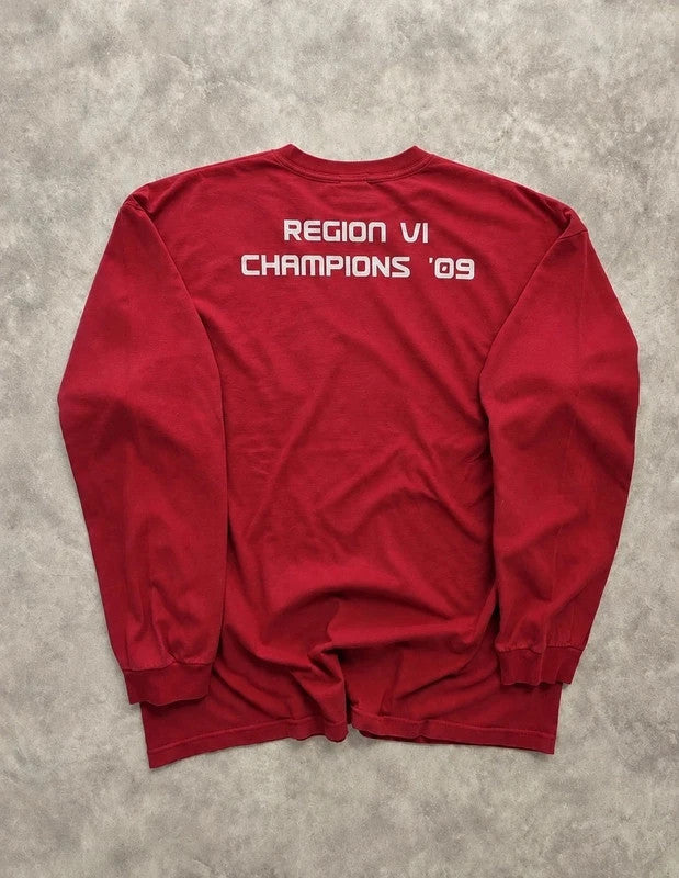 T-Shirt Vintage Long Sleeve Volleyball Champions 2009 – Red
