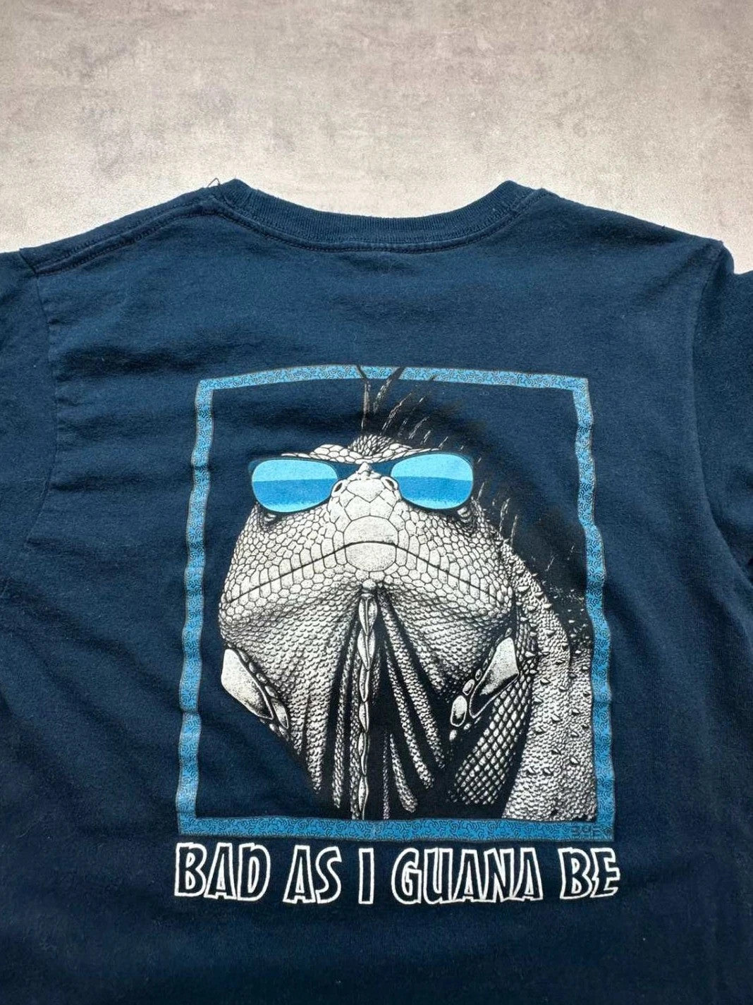 Tee-shirt Vintage Iguane Graphic Print Marine