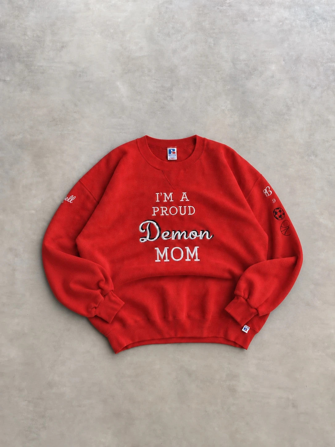 Sweat Crewneck Vintage Russell Athletic Demon Mom