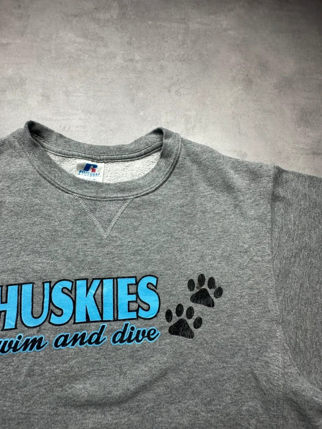 Sweat Russell Athletic Vintage Huskies Gris