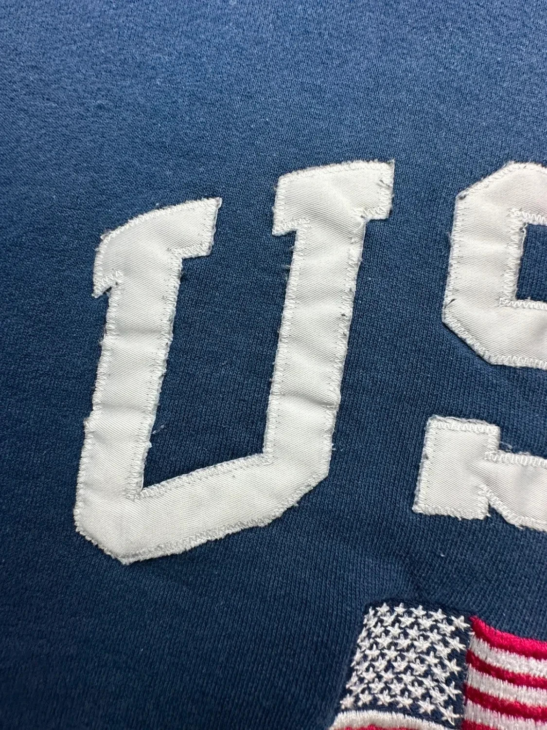 Sweat Russell Athletic Vintage American Flag USA Navy