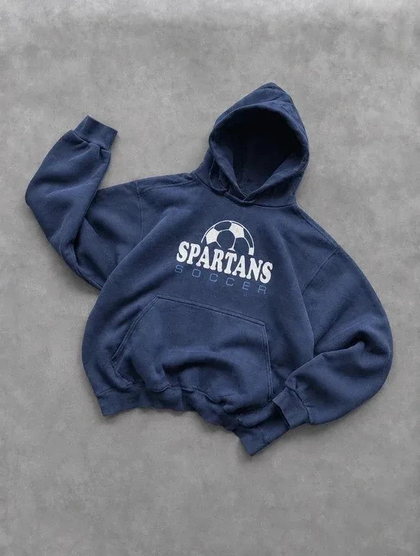 Sweat Vintage Spartans Soccer – Bleu Marine