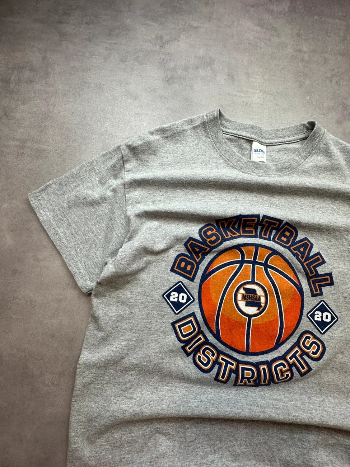 T-Shirt Vintage Basketball Districts MSHSAA 2020 – Gris