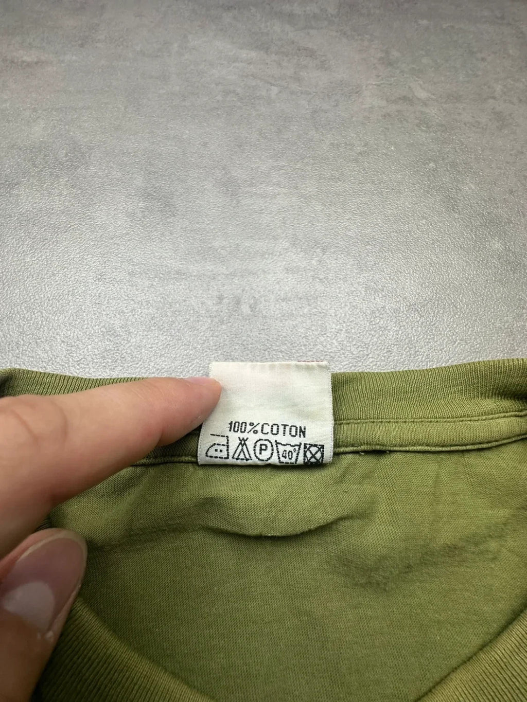Tee-shirt Uni Vert 100% Coton Vintage