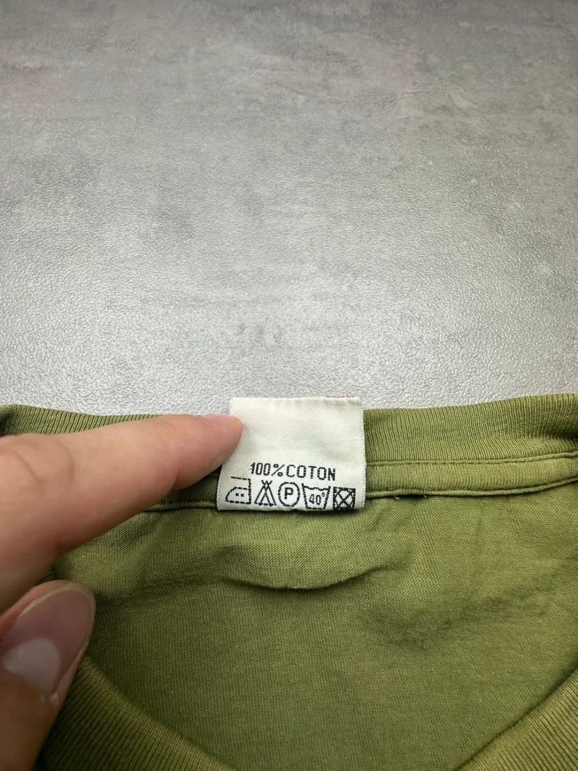 Tee-shirt Uni Vert 100% Coton Vintage