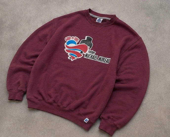 Sweat Vintage Russell Athletic “God Is Love” – Bordeaux