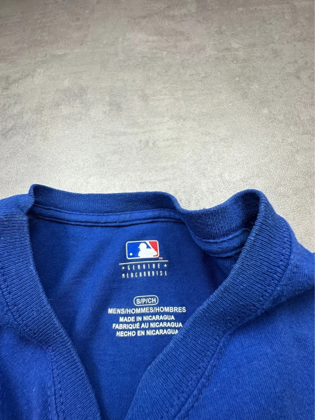 Maillot MLB Vintage Chicago Cubs Majestic Baseball Bleu