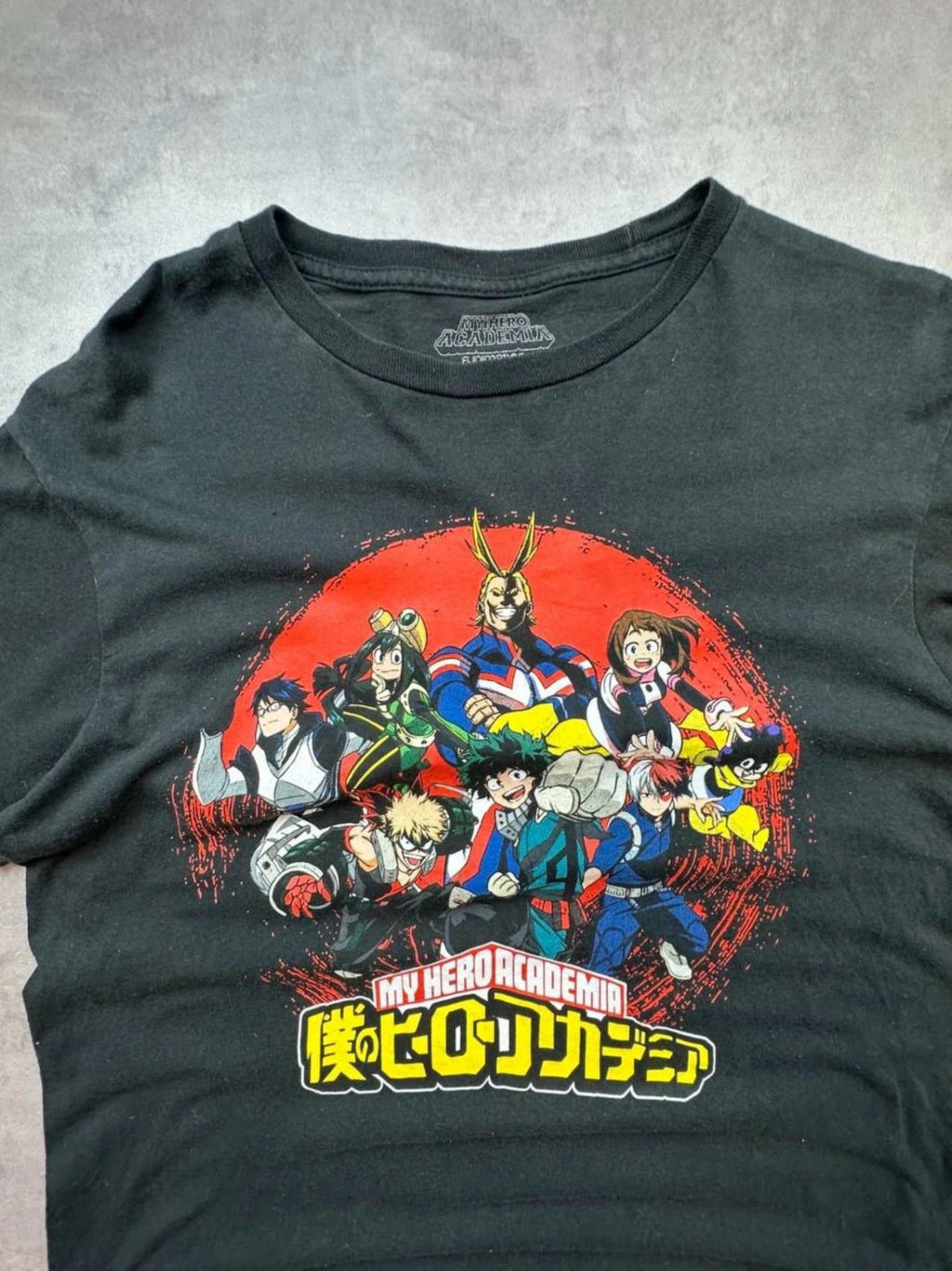 Tee-shirt Vintage My Hero Academia Deku All Might Noir
