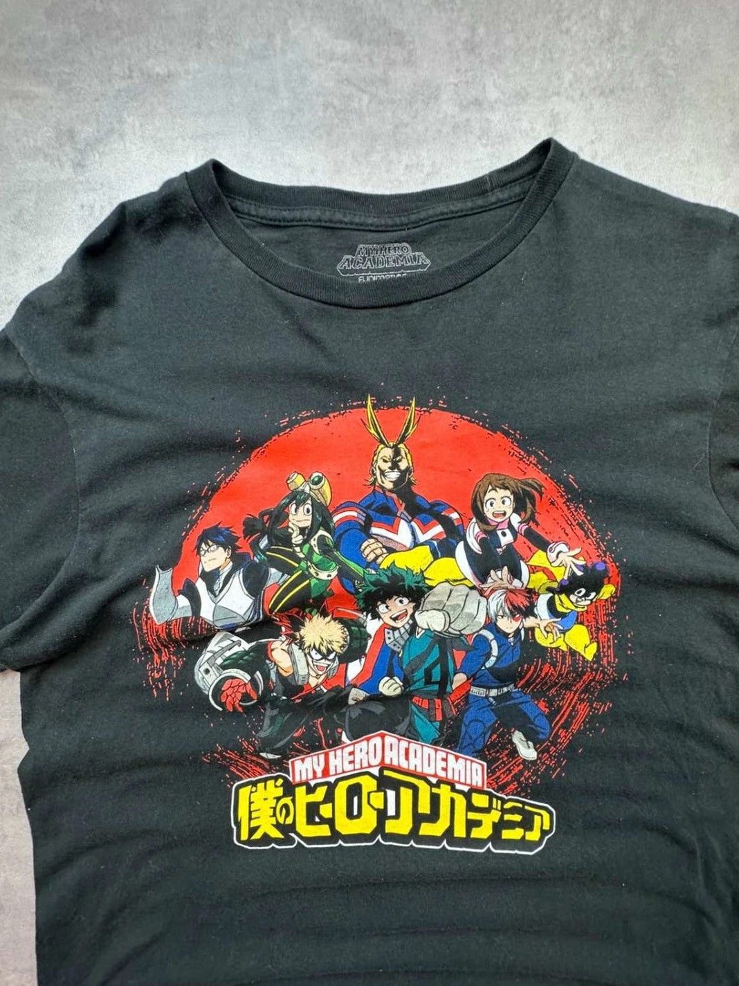 Tee-shirt Vintage My Hero Academia Deku All Might Noir