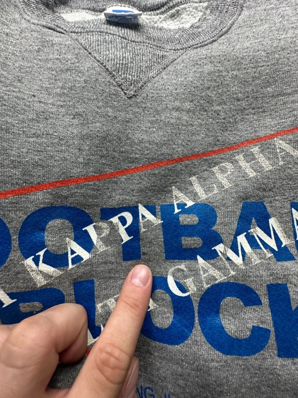 Sweat Russell Athletic Vintage Football Block Gris