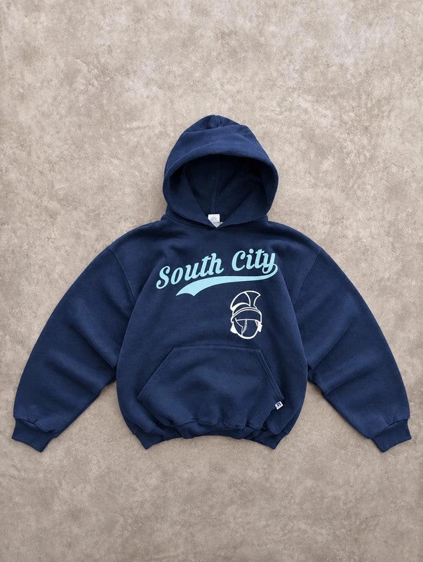 Sweat Hoodie Vintage Russell Athletic South City Spartans – Navy