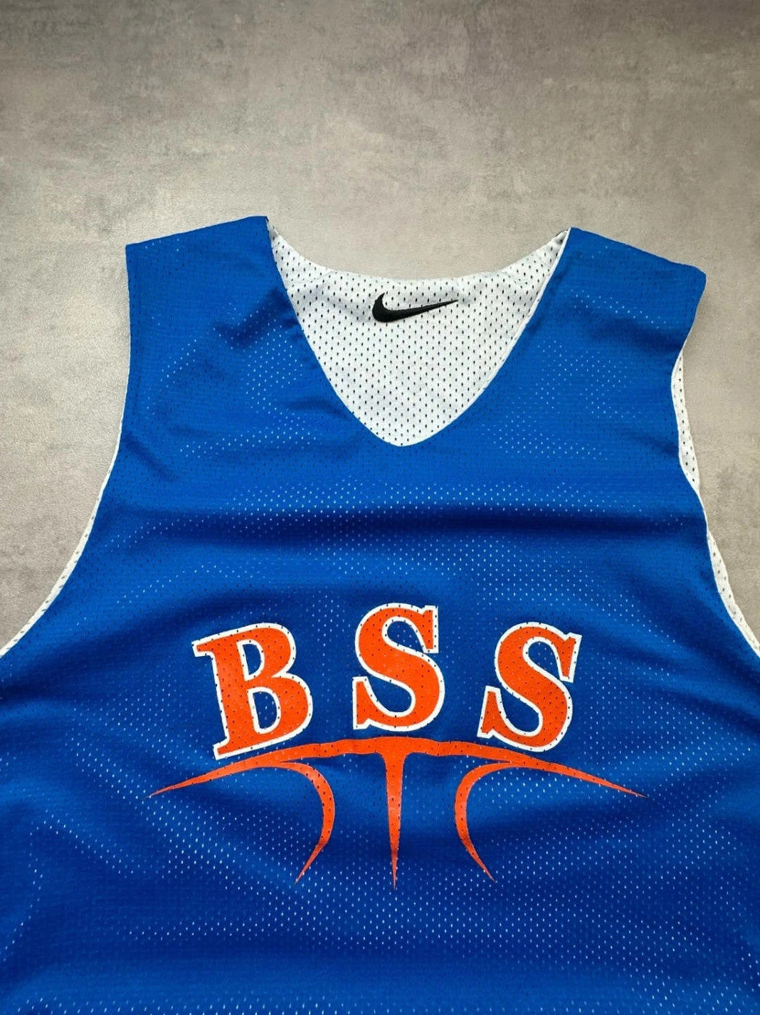 Maillot Basketball Nike Vintage Réversible BSS Bleu Blanc