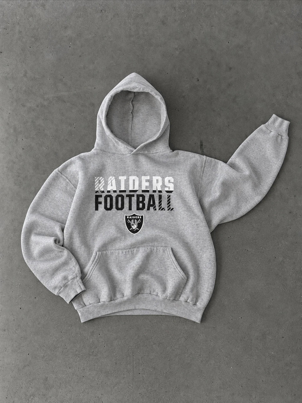 Hoodie Vintage Raiders Football NFL – Gris Chiné