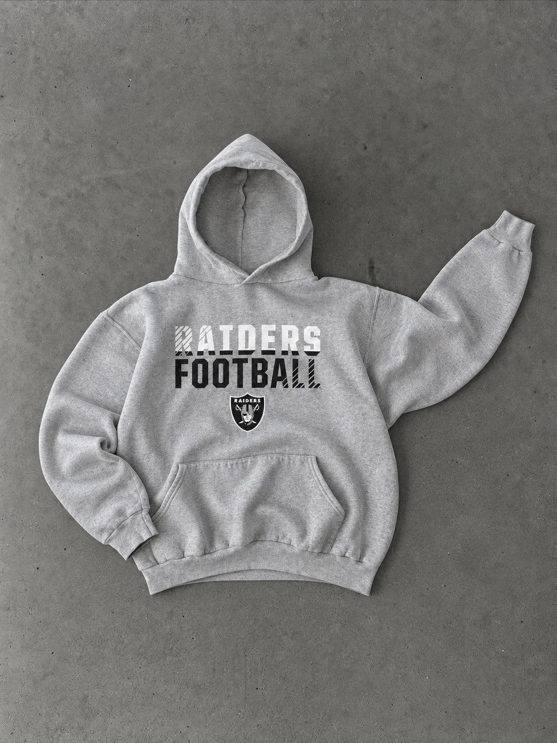 Hoodie Vintage Raiders Football NFL – Gris Chiné