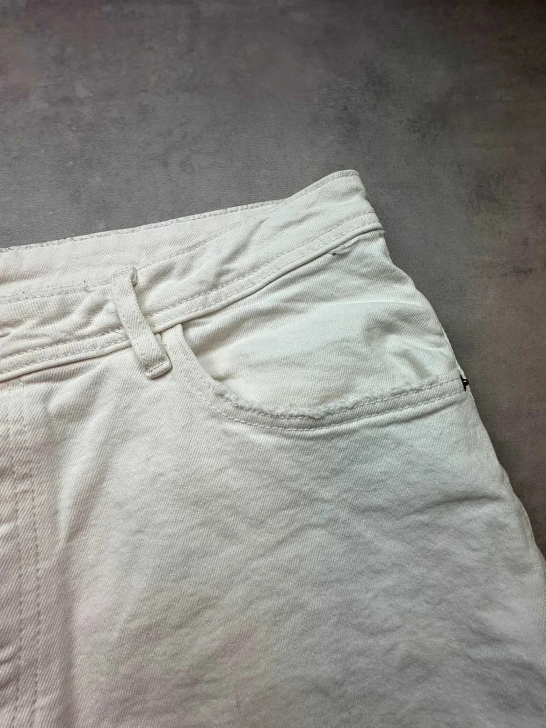 Short Jean Vintage Blanc Coupe Regular
