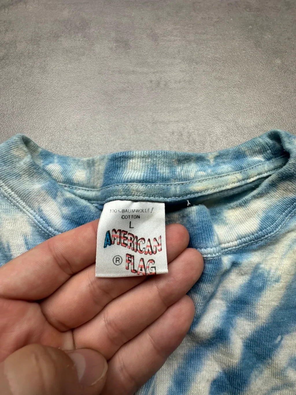 Tee-shirt Vintage Tie-Dye Bleu Surfeur 100% Coton