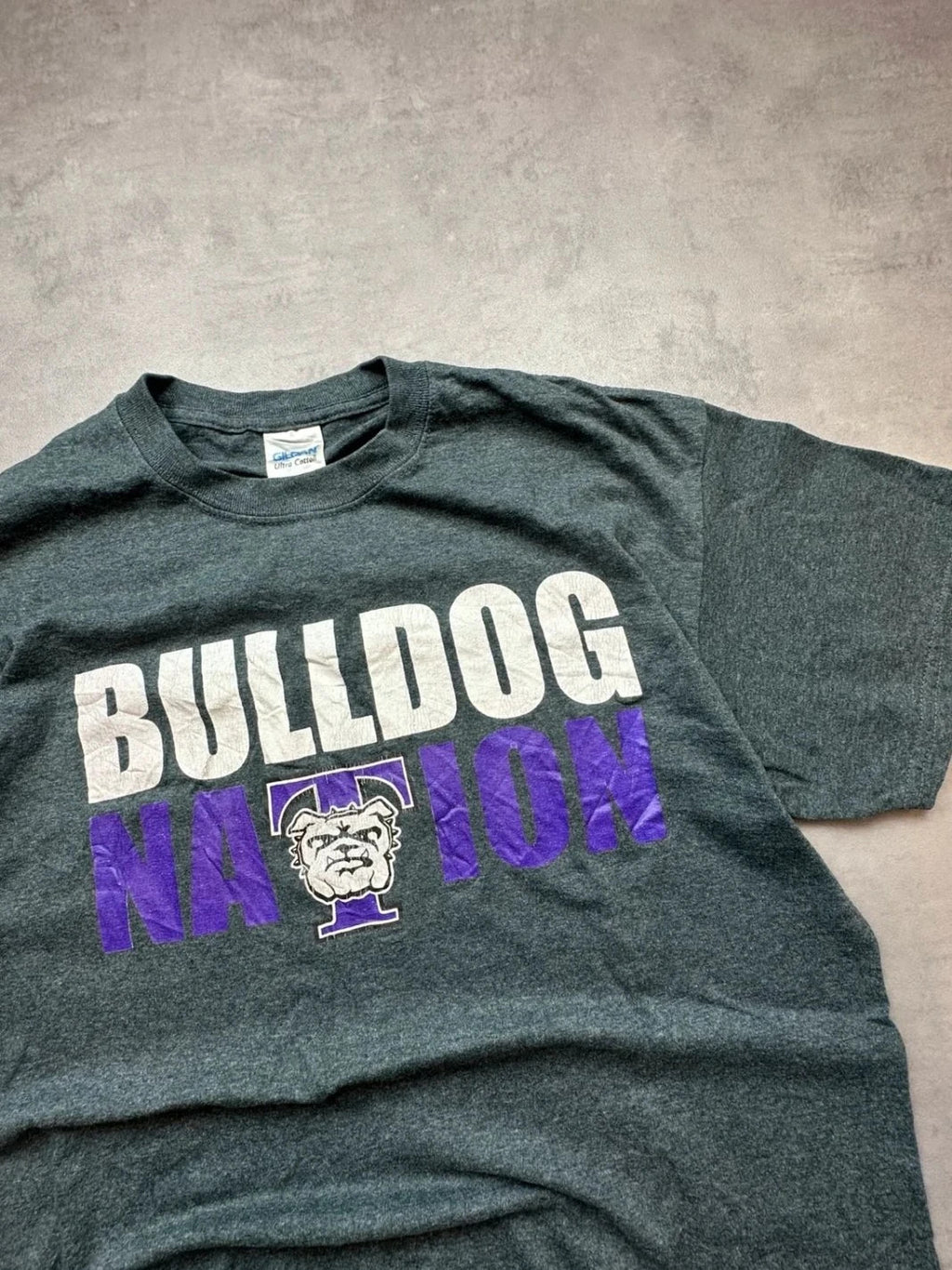 Tee-Shirt Vintage Bulldog Nation Gris – College Sportswear US