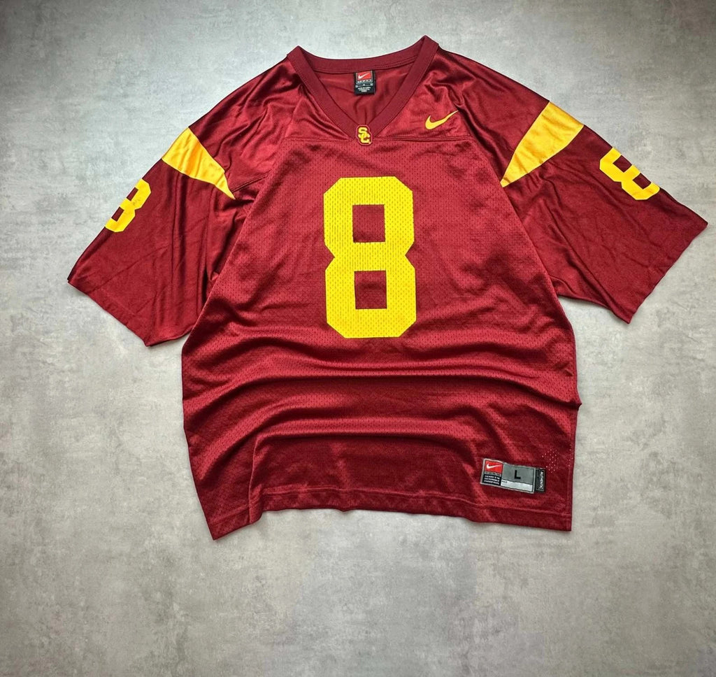 Nike USC Trojans #8 Vintage NCAA Football Jersey Rouge & Jaune
