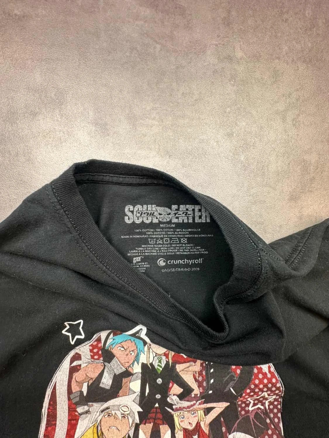 T-Shirt Vintage Soul Eater Anime Manga Noir