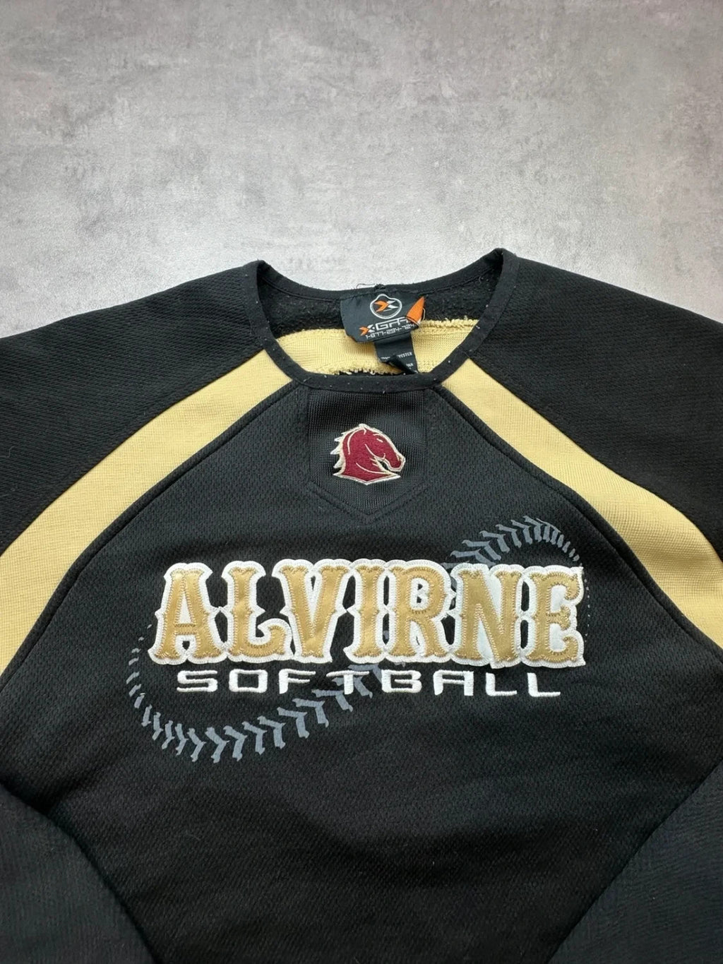 Maillot Softball Vintage Alvirne Noir & Jaune