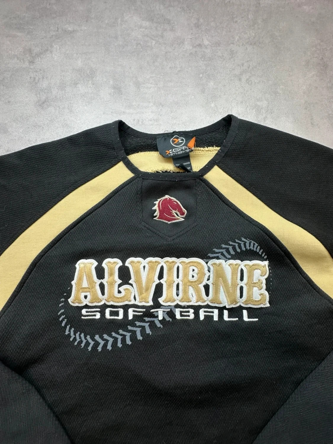 Maillot Softball Vintage Alvirne Noir & Jaune