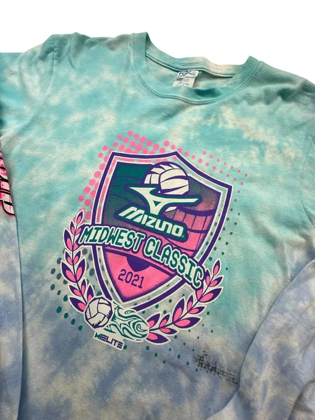 Tee-shirt Manches Longues Mizuno Vintage Midwest Classic Volleyball 2021 Tie-Dye Bleu