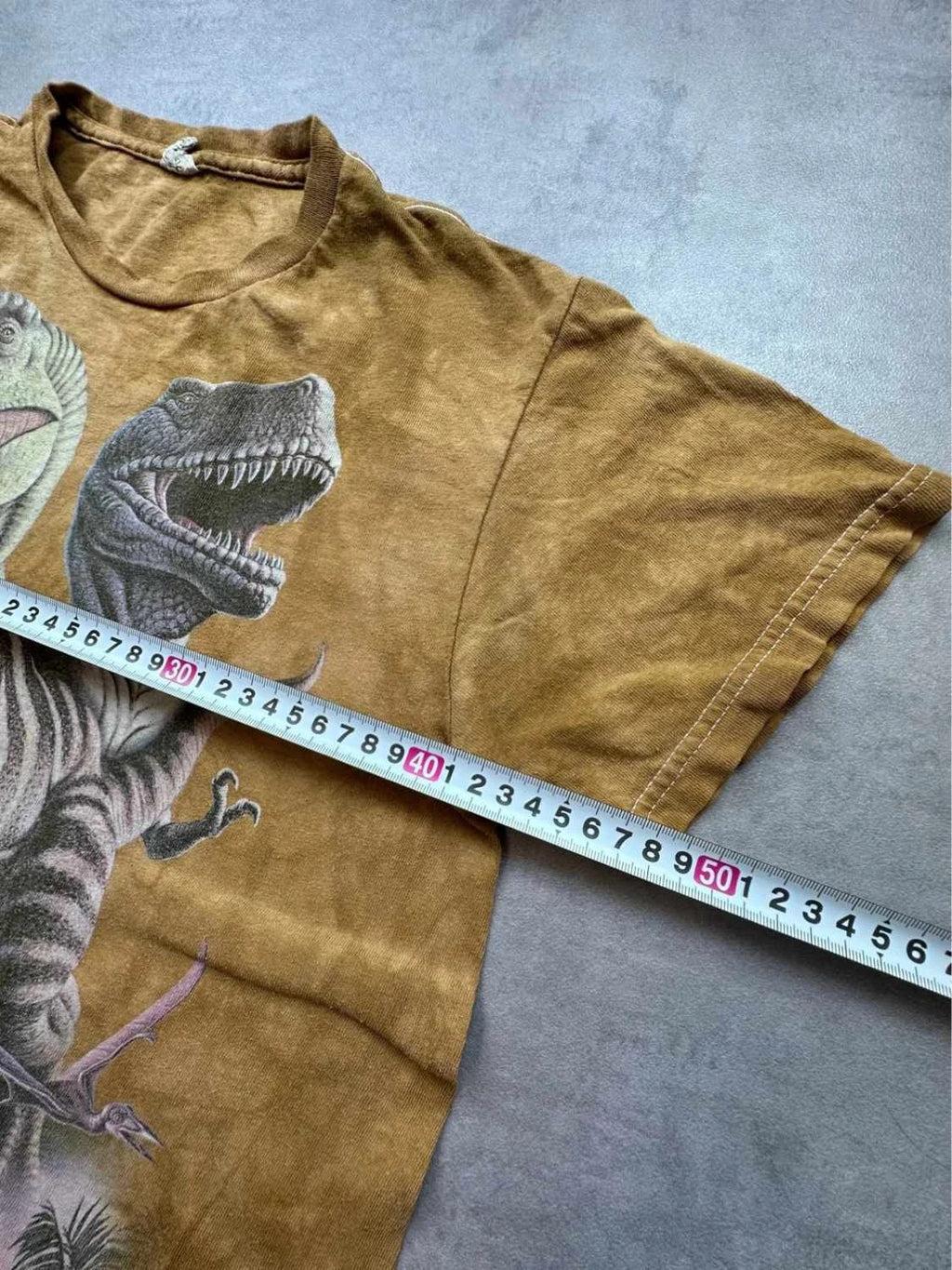 Tee Shirt Vintage Dinosaur Print 90s Marron – Graphic Animal Y2K Streetwear