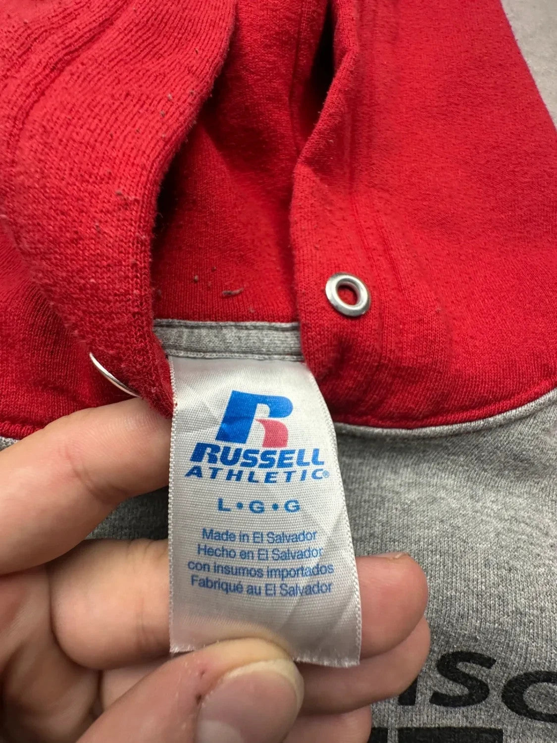 Sweat Russell Athletic Vintage Clay Crushers Rouge & Gris