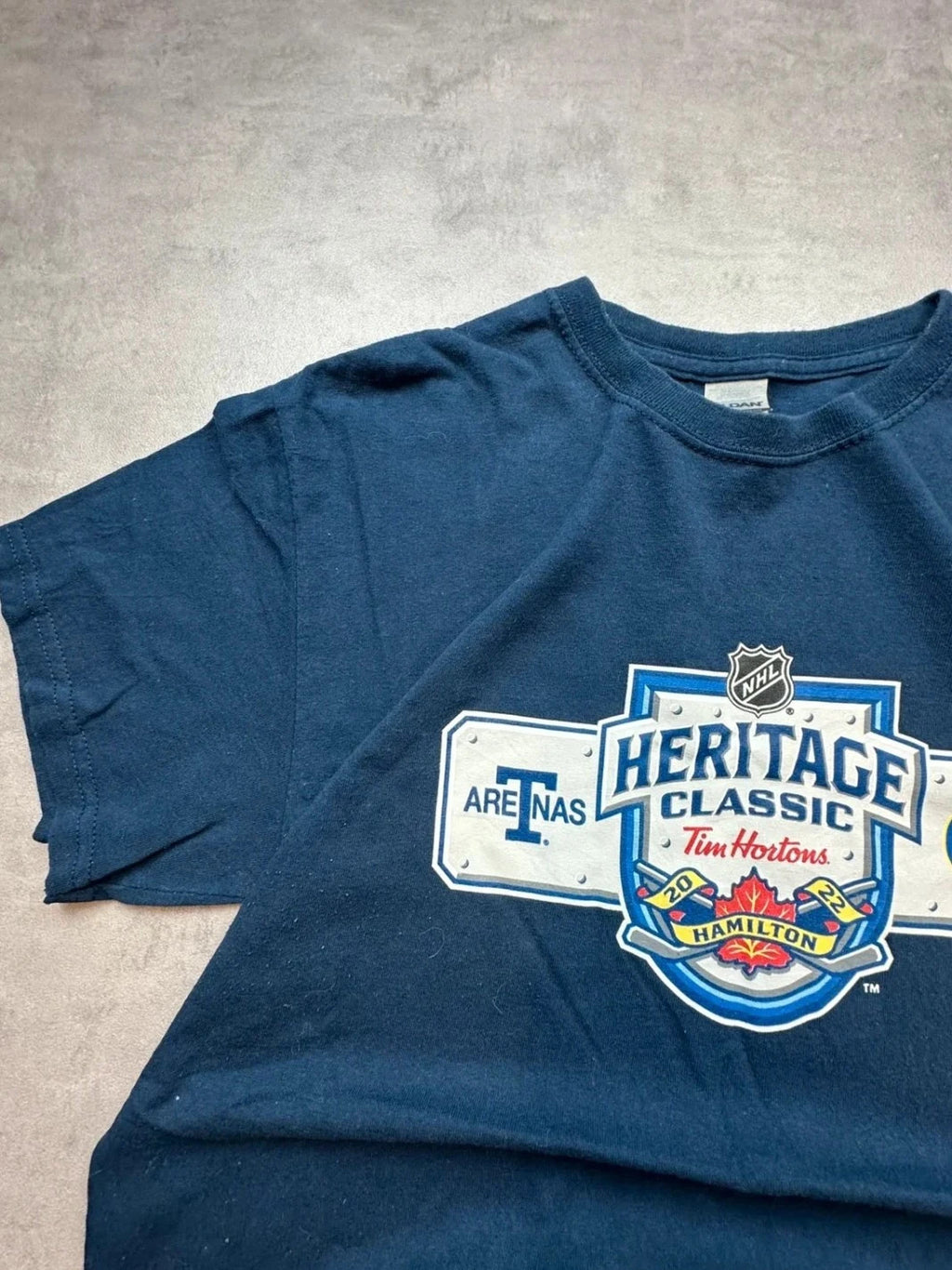 Tee Shirt NHL Vintage Heritage Classic Hamilton Navy Blue