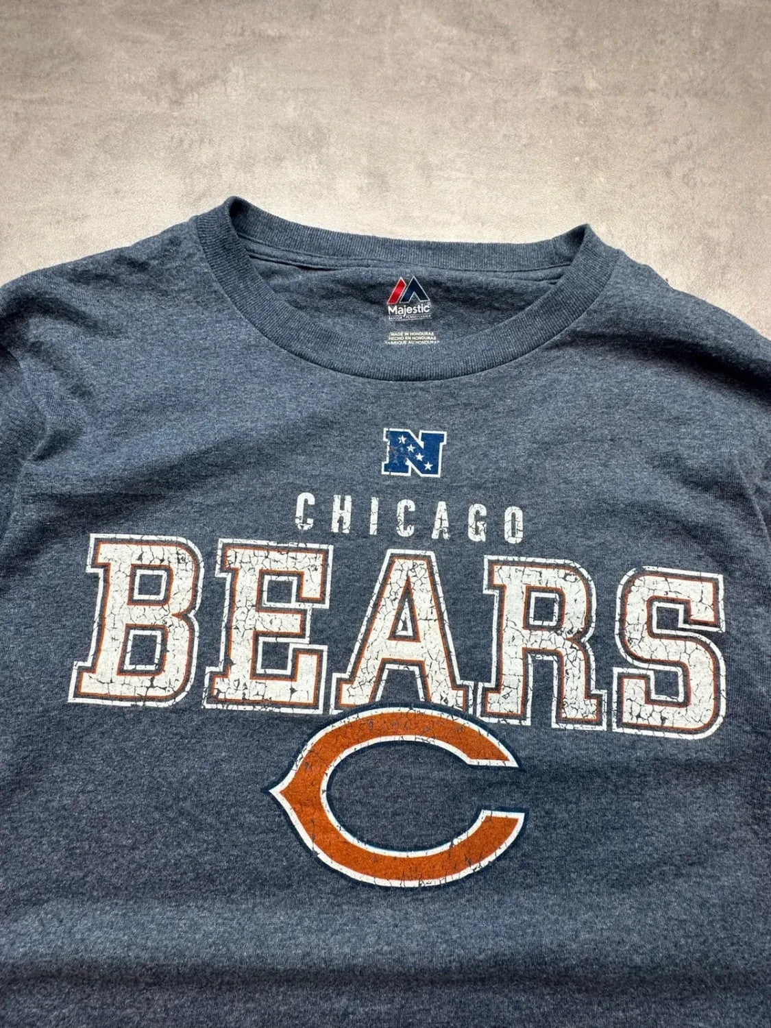 Tee-Shirt Longsleeve Majestic Vintage Chicago Bears Gris