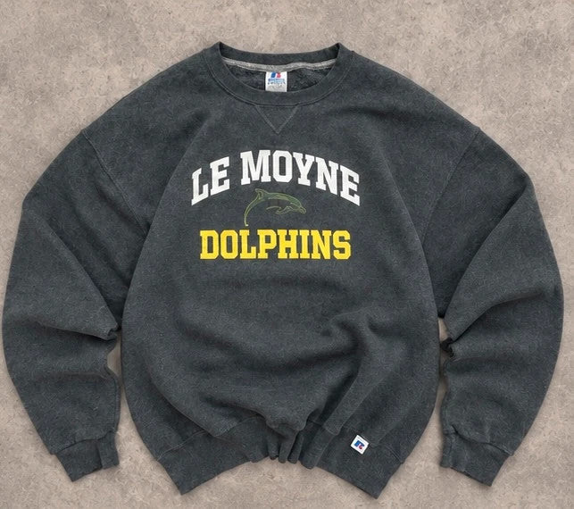 Sweat Vintage Russell Athletic Le Moyne Dolphins – Gris