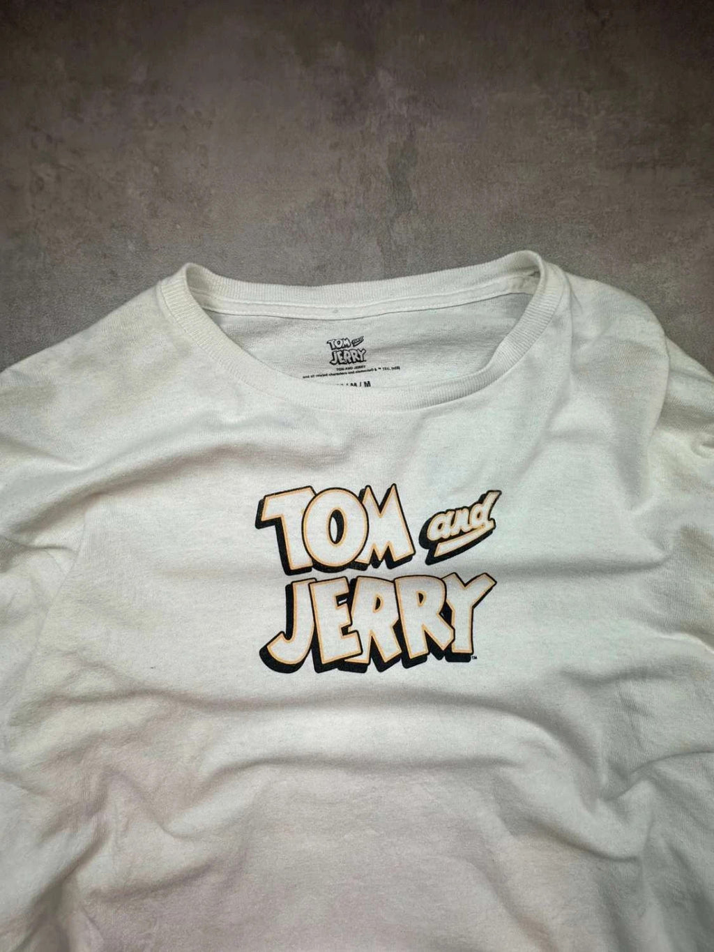 Tee Shirt Vintage Tom & Jerry Longsleeve Blanc – Graphic Print Y2K 90s