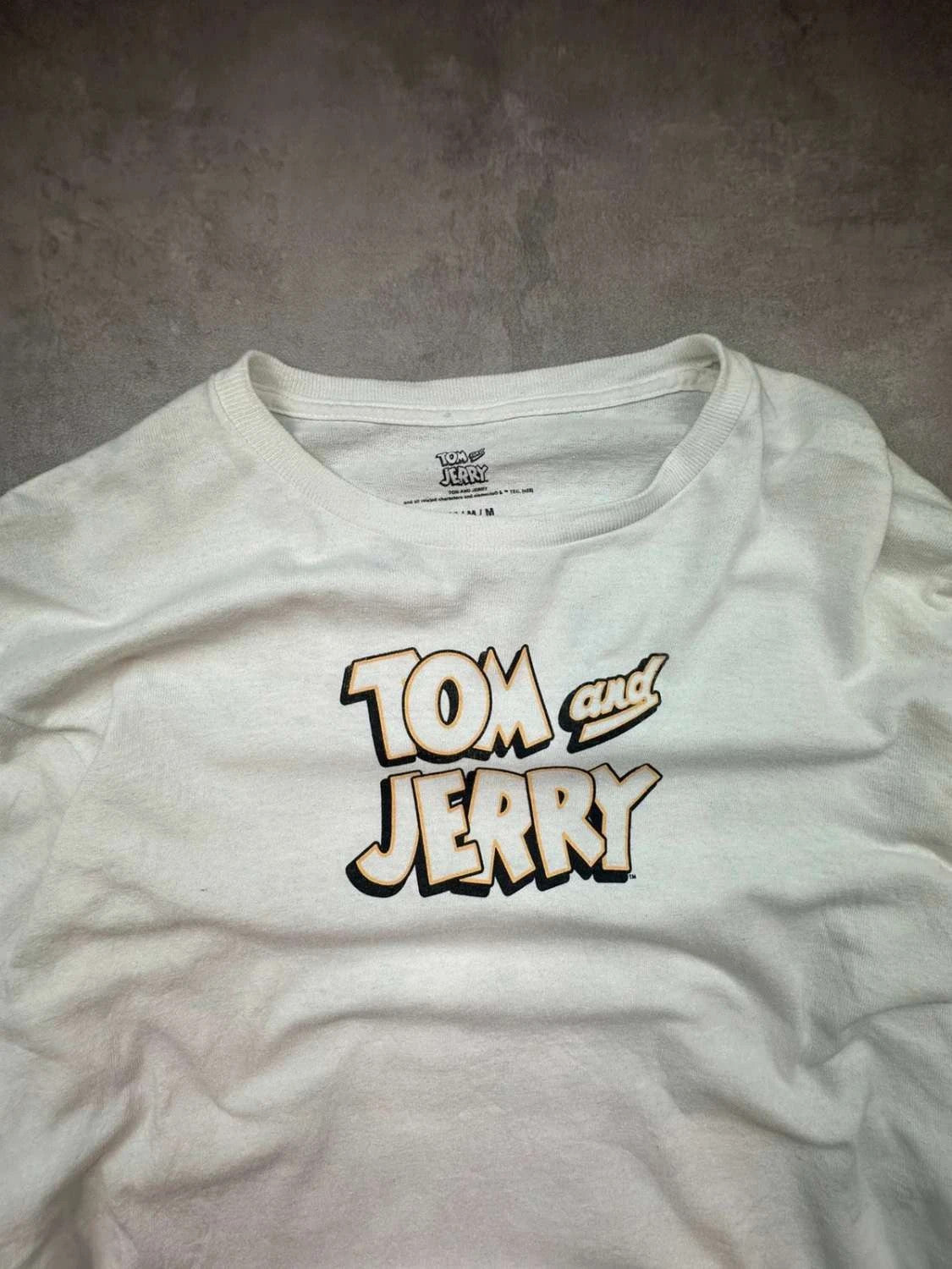 Tee Shirt Vintage Tom & Jerry Longsleeve Blanc – Graphic Print Y2K 90s