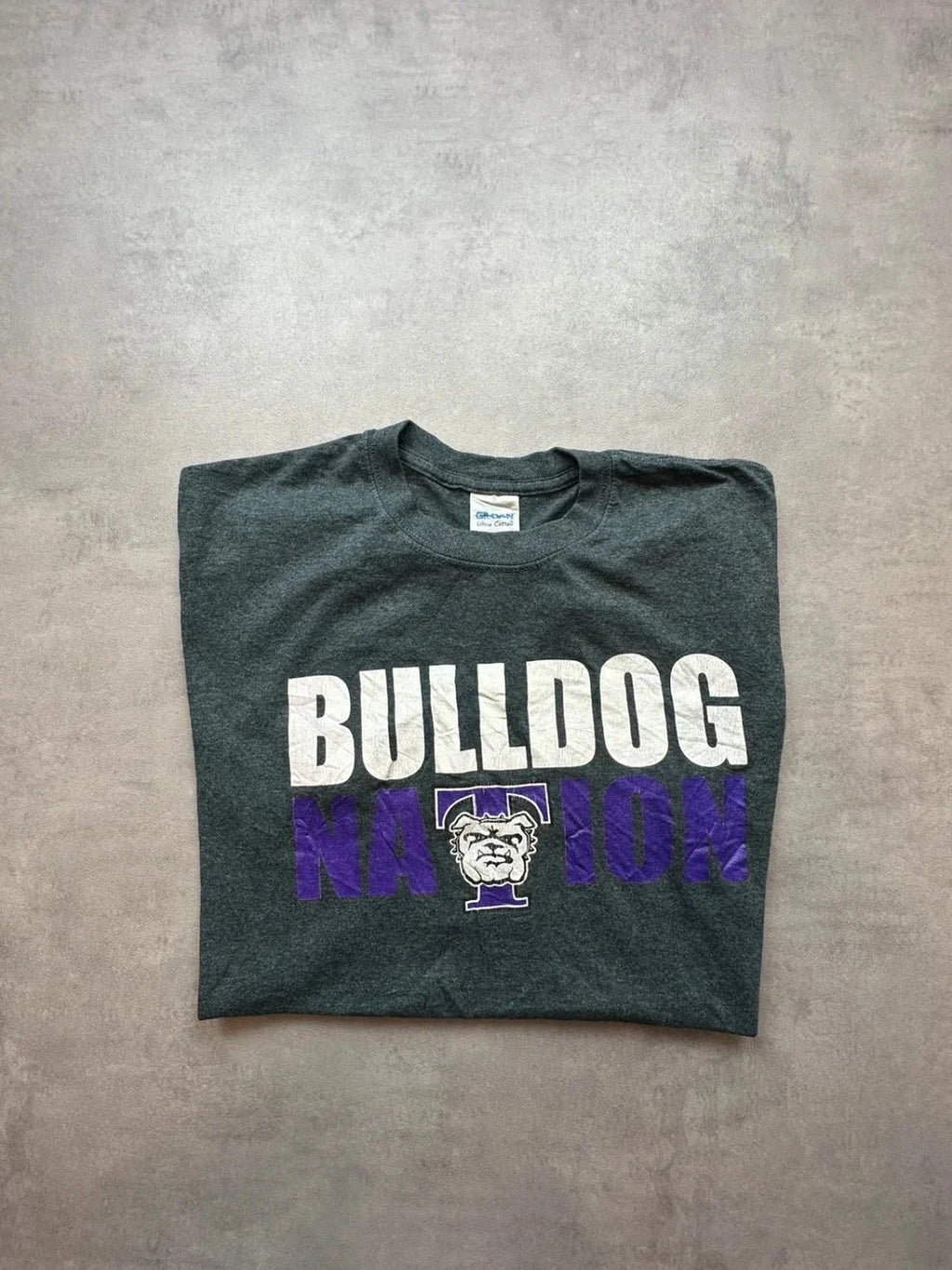 Tee-Shirt Vintage Bulldog Nation Gris – College Sportswear US