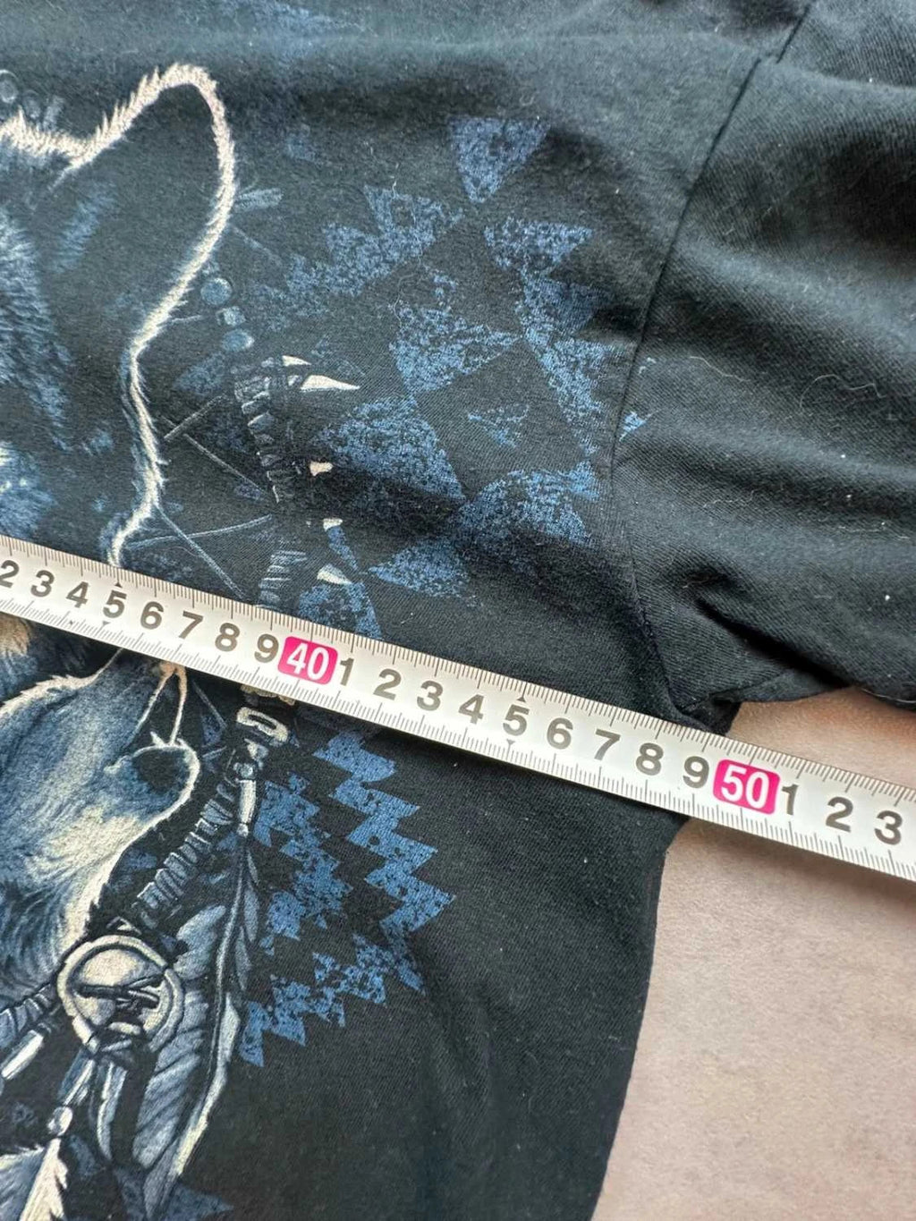 Tee Shirt Vintage Wolf Dreamcatcher Noir – Graphic Animal Print Y2K