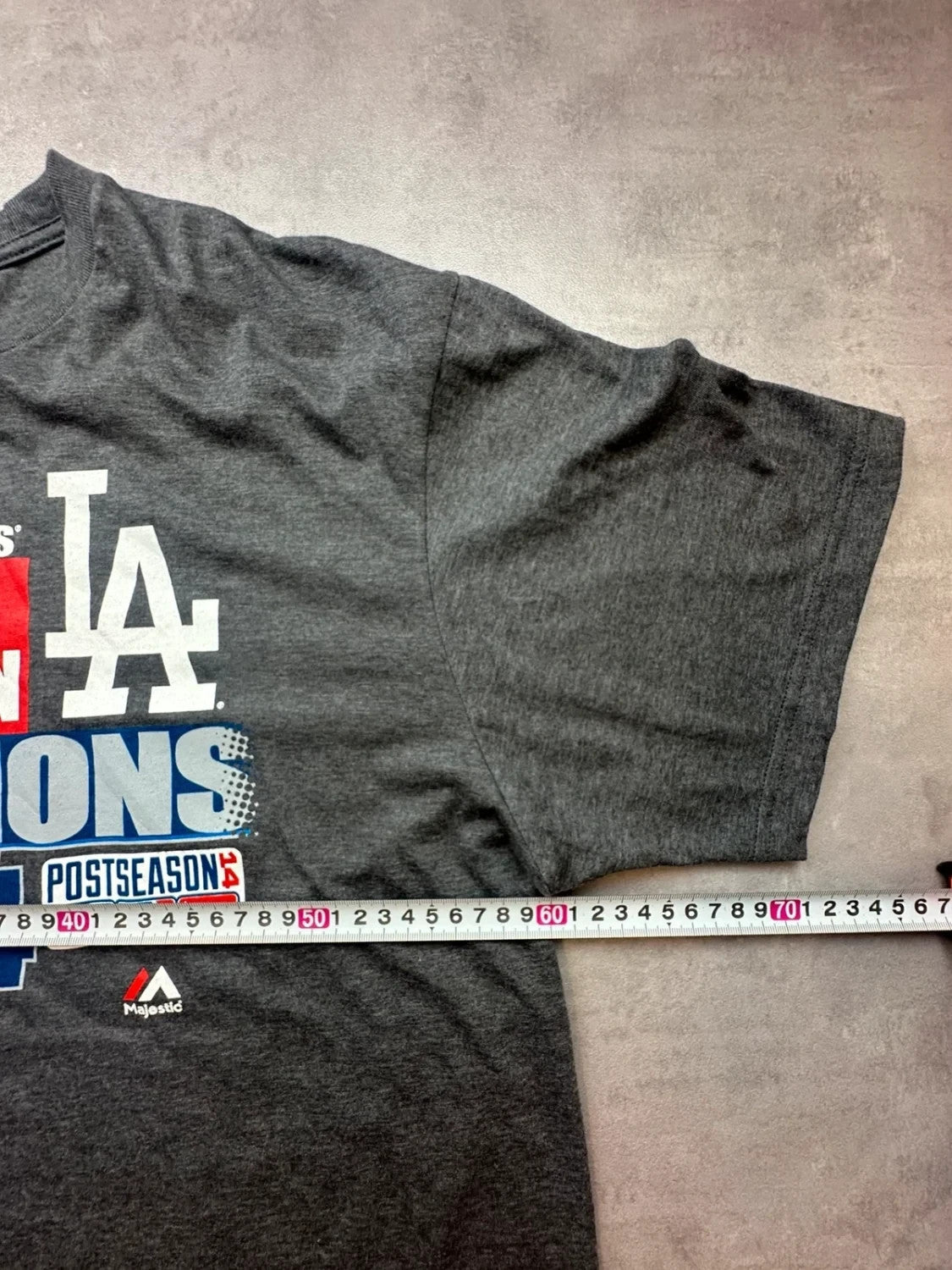 Tee-shirt MLB Vintage Los Angeles Dodgers Majestic 2014 NL Gris Foncé