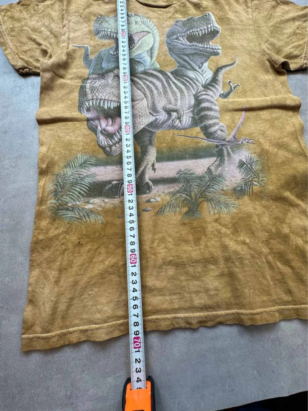 Tee Shirt Vintage Dinosaur Print 90s Marron – Graphic Animal Y2K Streetwear