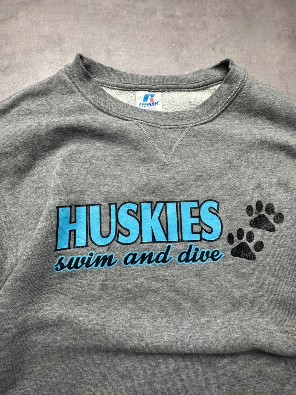 Sweat Russell Athletic Vintage Huskies Gris