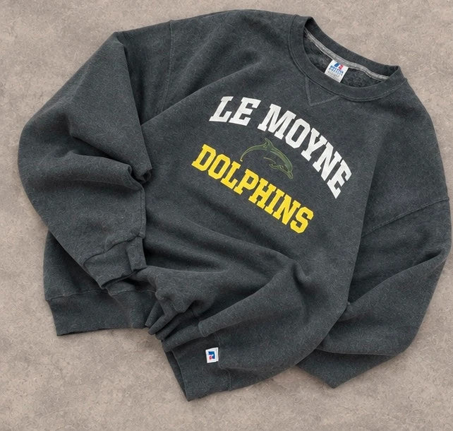 Sweat Vintage Russell Athletic Le Moyne Dolphins – Gris