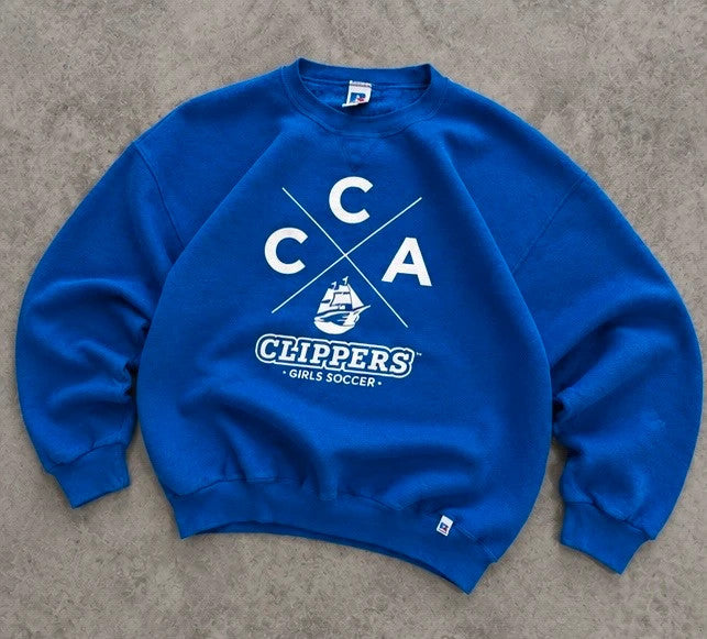 Sweat Vintage Russell Athletic Clippers Girls Soccer – Bleu