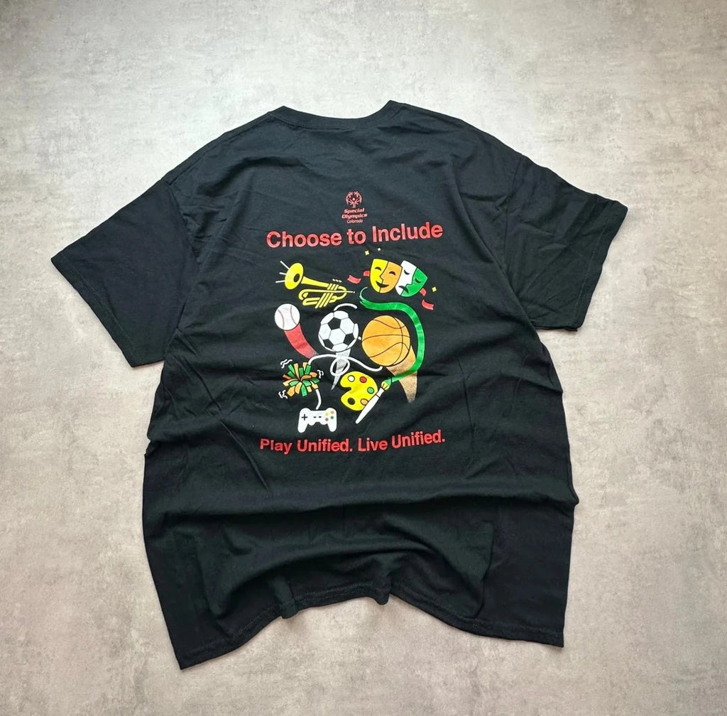 Tee-Shirt Vintage Special Olympics Inclusion Noir