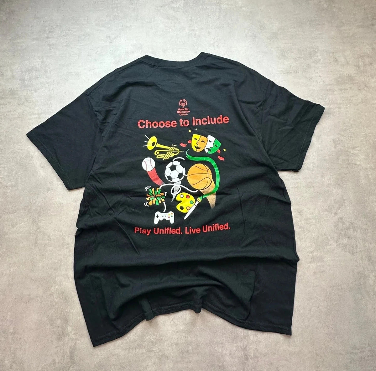 Tee-Shirt Vintage Special Olympics Inclusion Noir