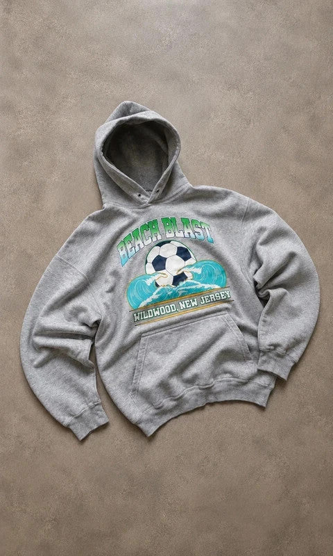 Sweat Hoodie Vintage Beach Blast Wildwood New Jersey – Gris