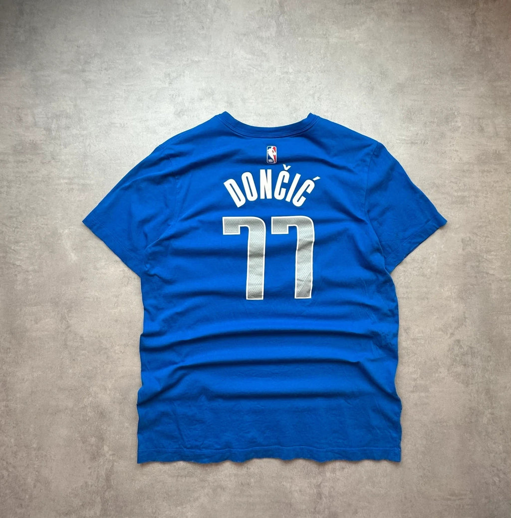 Tee-Shirt Nike Vintage Dallas Mavericks Luka Dončić #77 Bleu