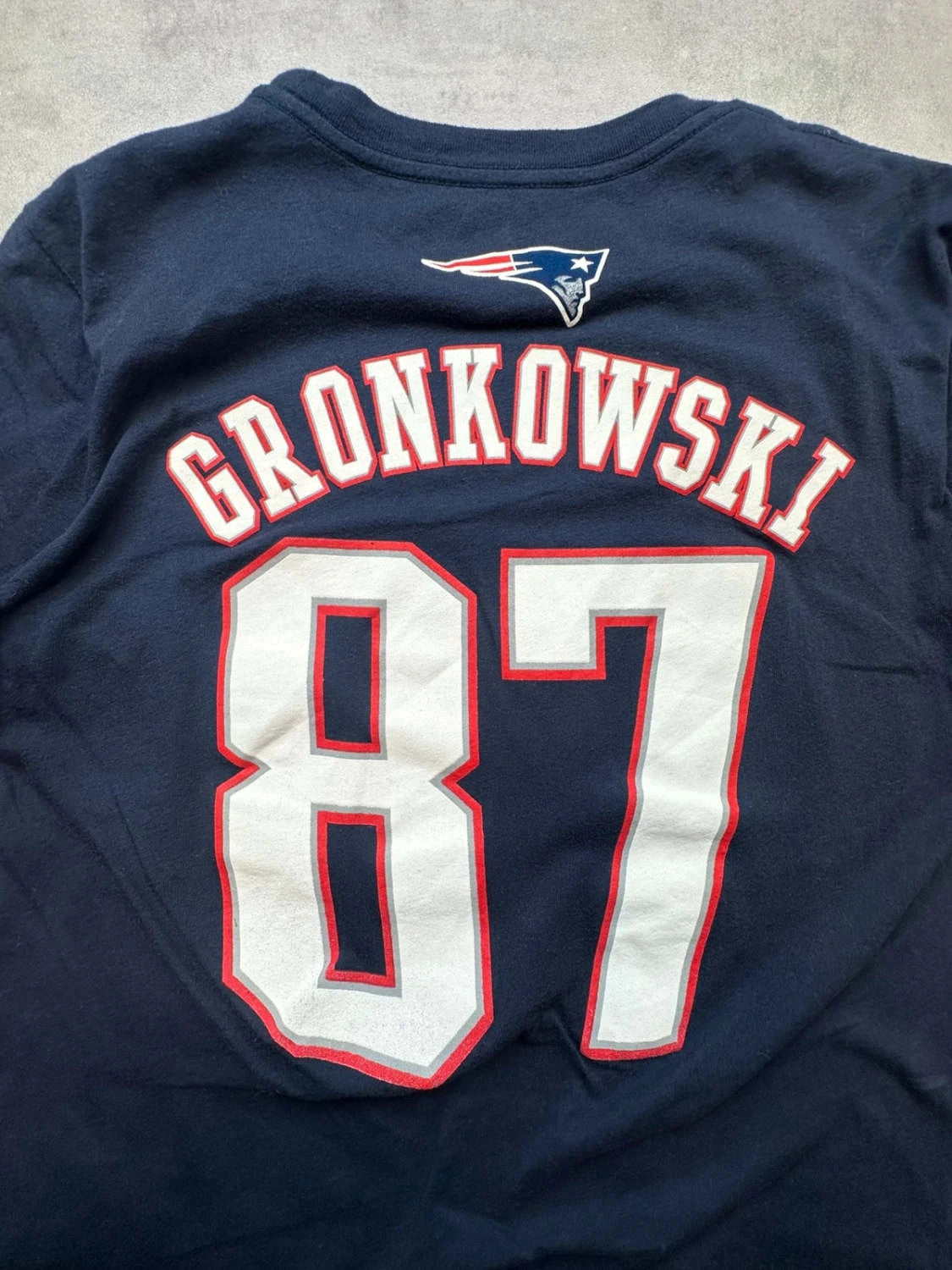 Tee-Shirt NFL Rob Gronkowski #87 New England Patriots Vintage – Navy