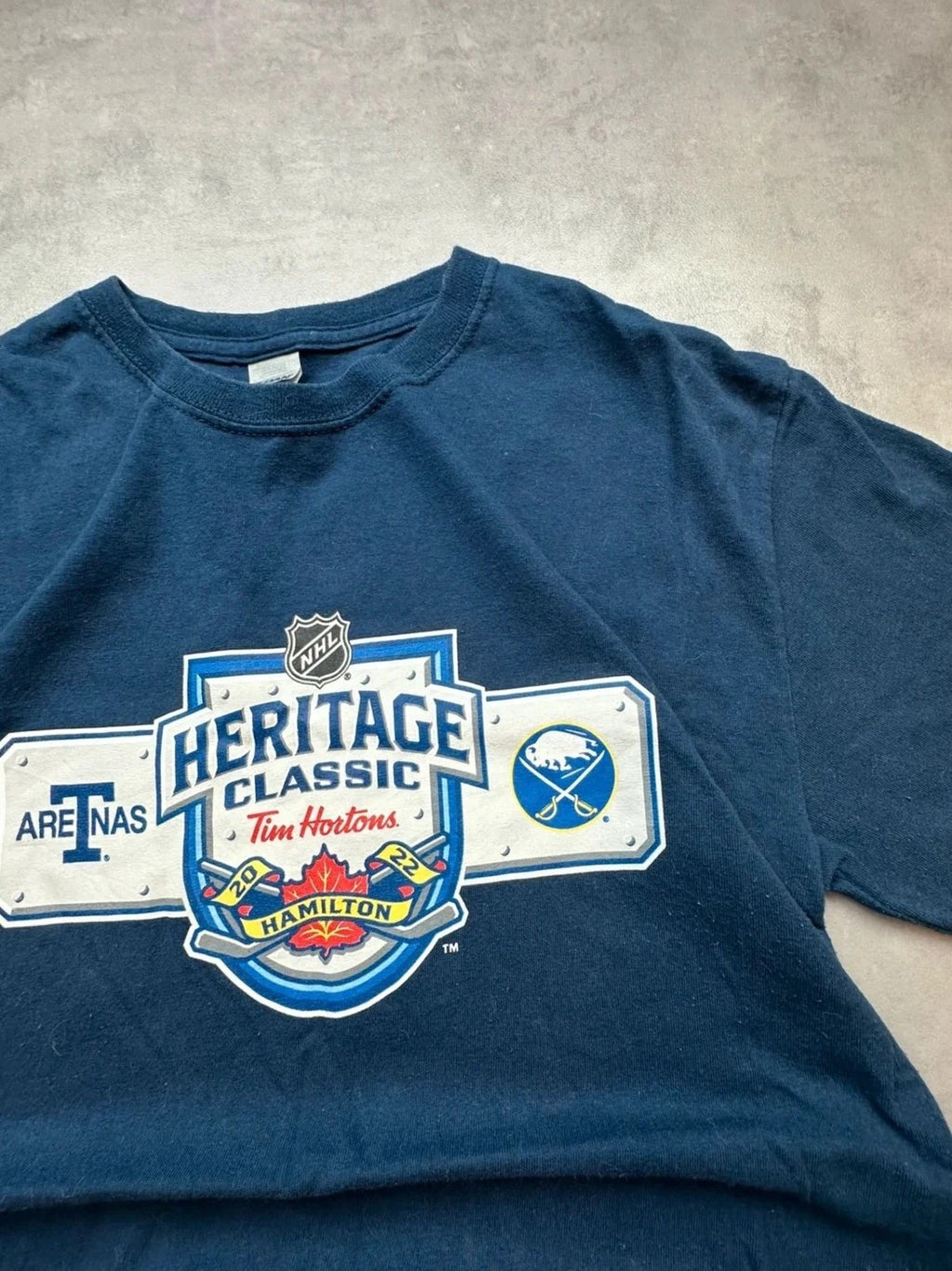Tee Shirt NHL Vintage Heritage Classic Hamilton Navy Blue