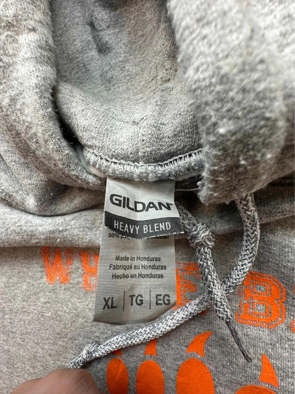 Hoodie Vintage White Bear Bears – Gris Chiné – College USA