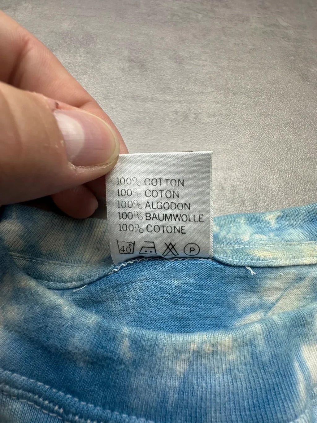 Tee-shirt Vintage Tie-Dye Bleu Surfeur 100% Coton