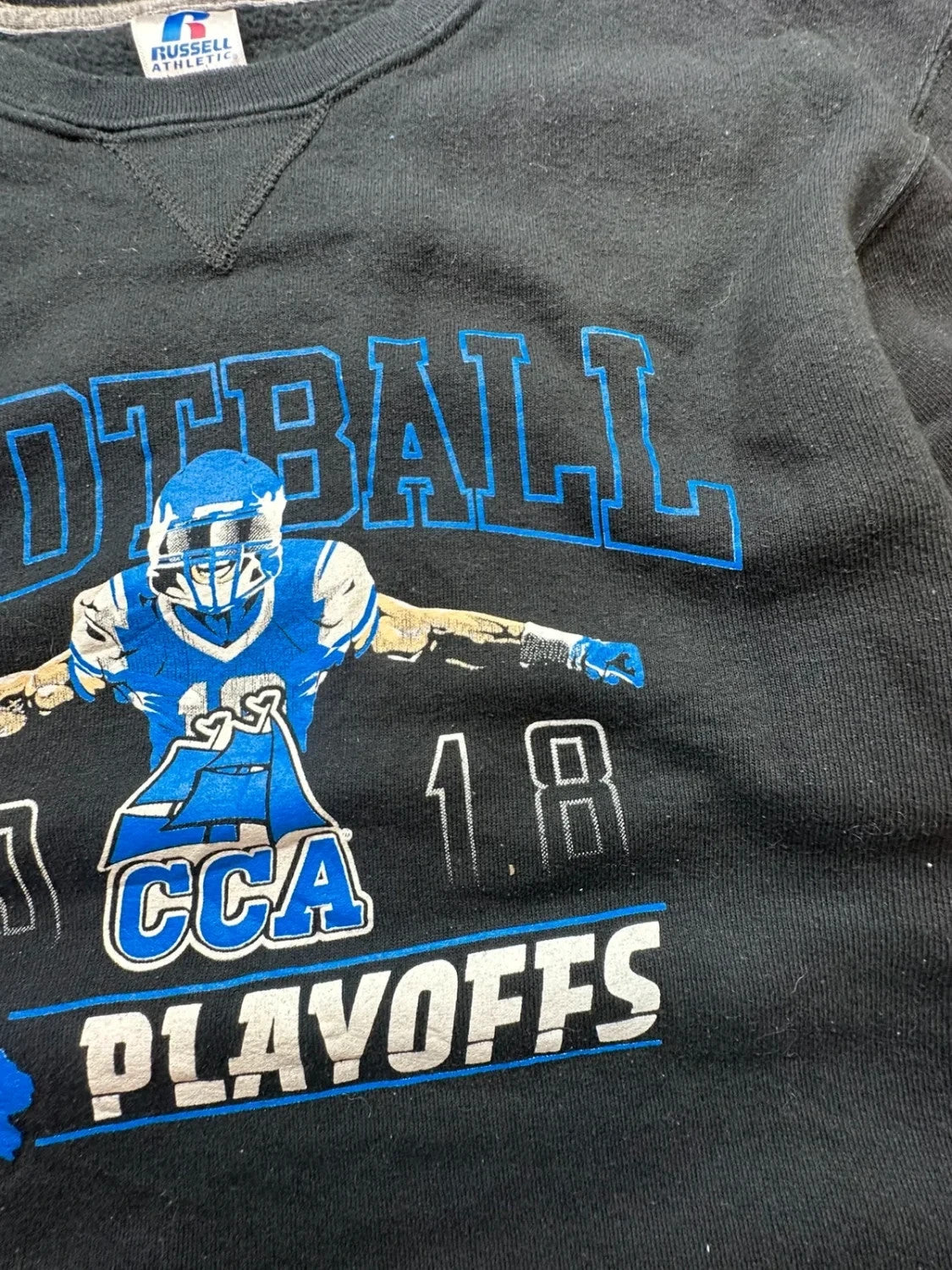 Sweat Russell Athletic Vintage Football Play Off 2018 Noir